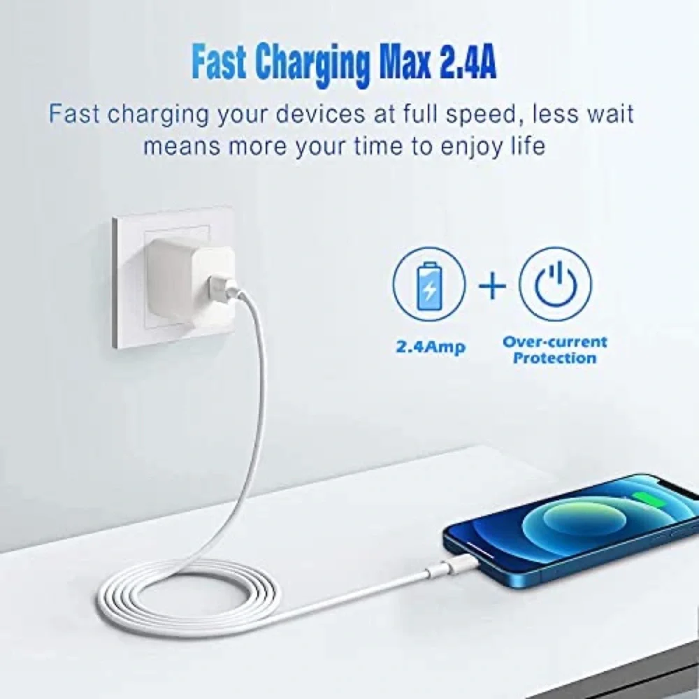 iPhone Charger Lightning Cable Apple MFi Certified USB Fast Charging 2 Pack